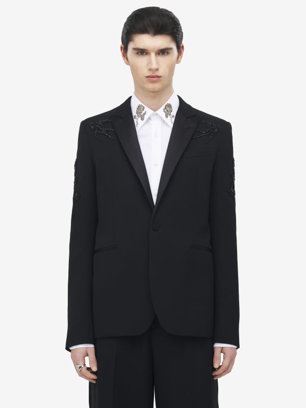ALEXANDER MCQUEEN - Sailor Tattoo Embroidery Tuxedo Jacket - Item 838578QVAAA1000